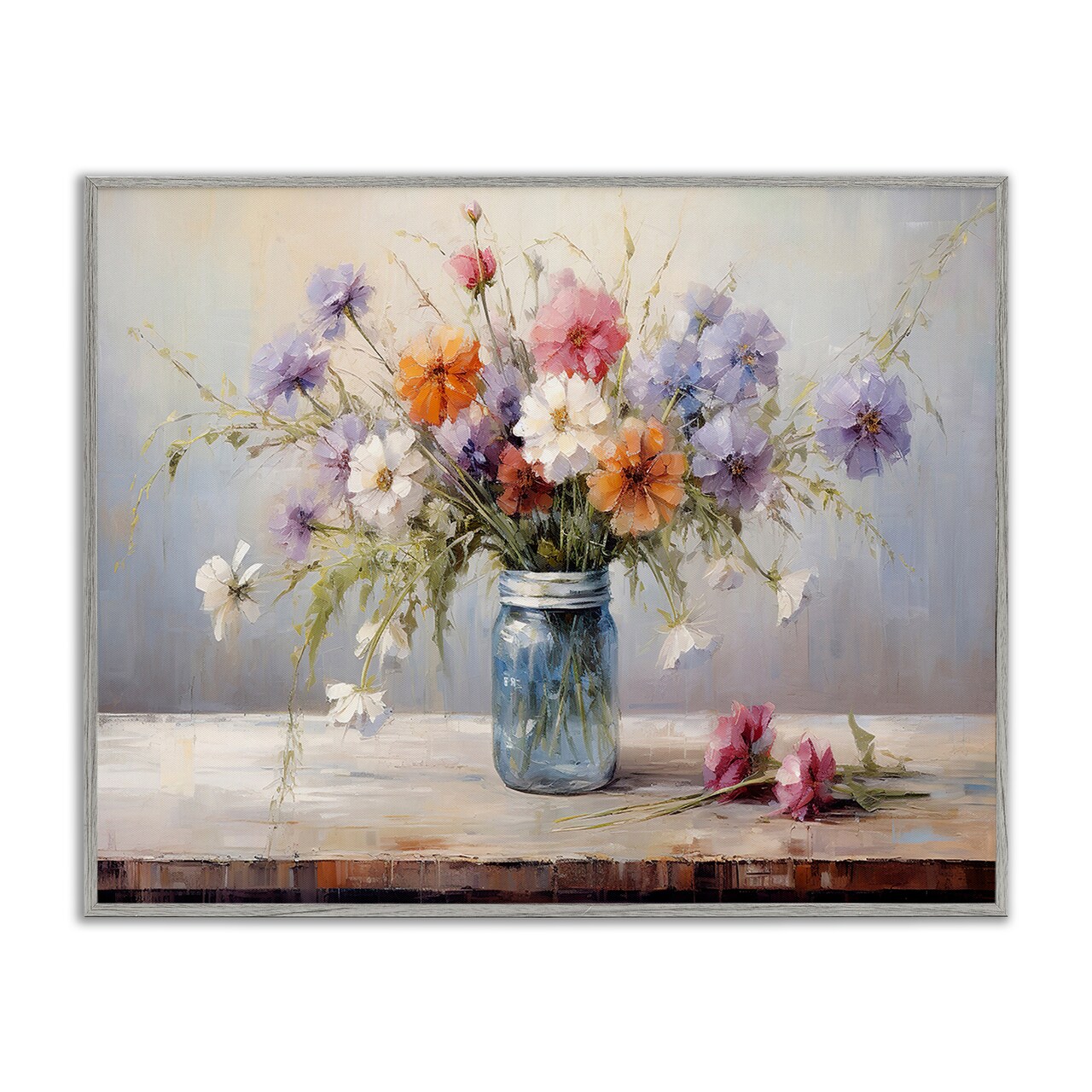 Stupell Industries Wildflowers in Country Jar Framed Giclee Wall Art Design by Franklyn Gregory